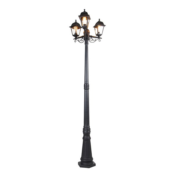 Smarte Laterne schwarz 3-Licht IP44 inkl. Wifi ST64 - Capital