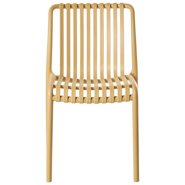 Gartenstuhl aus Kunststoff mit Lattenstruktur