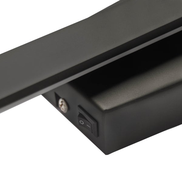 LED Wandleuchte TREVOR schwarz,  Wandlampe Metall und Kunststoff in Schwarz,, mit fest verbauten LEDs, Wandbeleuchtung innen 62 x 10 x 4,5 cm