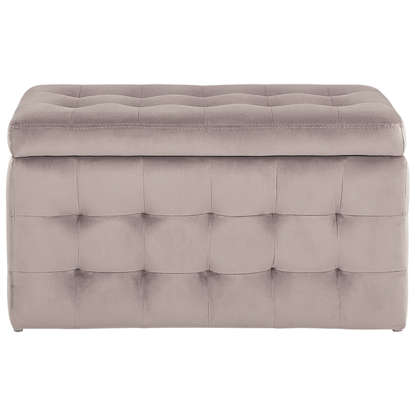 Aufbewahrungshocker MICHIGAN Samtstoff Rosa
