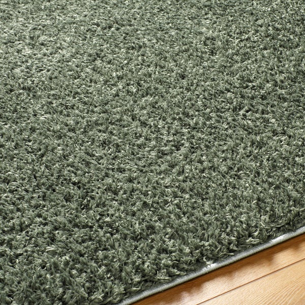 Hochfloriger Shaggy-Teppich Einfarbig Grün 120x180 cm SOSO
