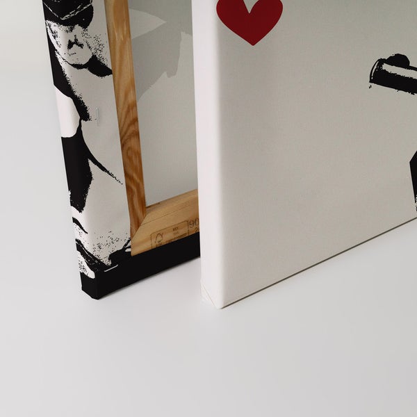 Zwei Leinwandbilder mit Motiven und Holzrahmen