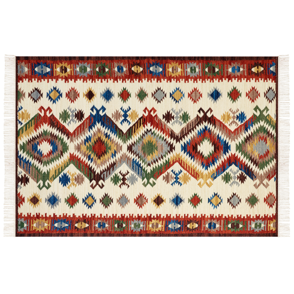 Teppich AREVIK Bunt 160 x 230 cm Wolle Kelim