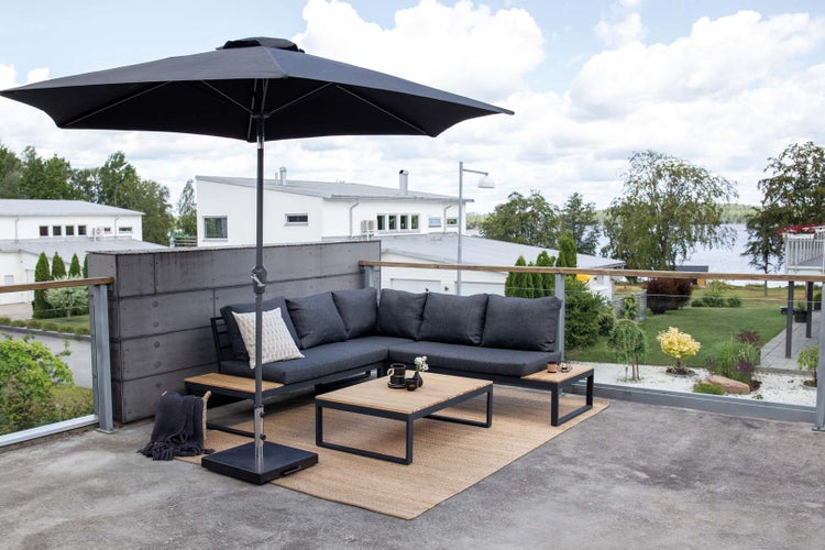 Panama Lounge-Set 2 Teile grau,natur. 73 X 112 X 35 cm