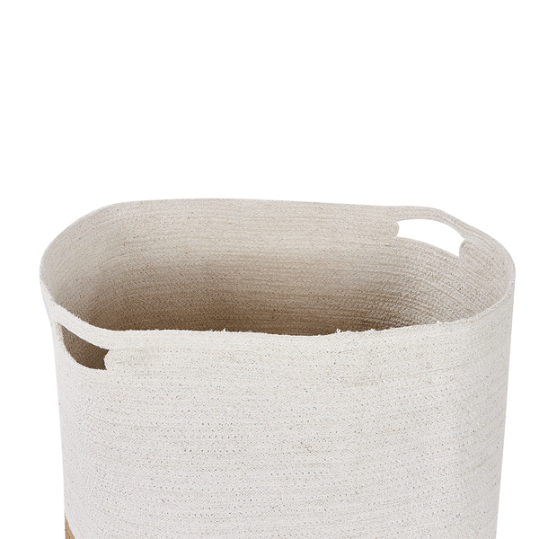 Dekorativer Wäschekorb aus Textil mit Tragegriffen