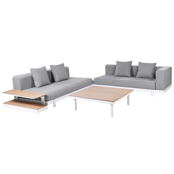 Garten Ecksofa mit Tisch 5-Sitzer MISSANELLO Grau