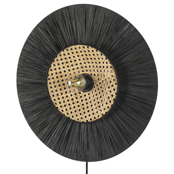Wandlampe YAAPI Papier Schwarz