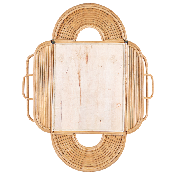 Wandspiegel ALCORN 70 cm 90 cm Rattan Naturfarben