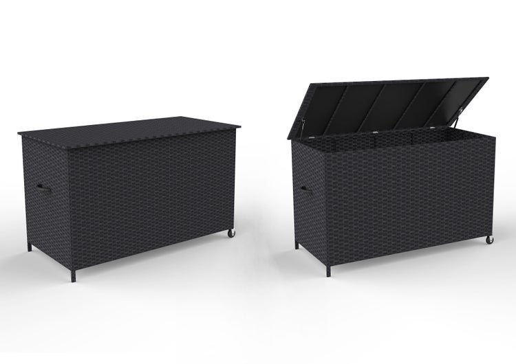 Schmutzfangmatte mit Symbolen für Robustheit, Fußbodenheizungseignung, Rutschfestigkeit, leichte Reinigung und schnelles Trocknen