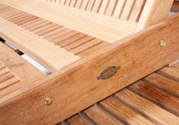 Teak Doppelliege extra breit mit Rollen premium wetterfest