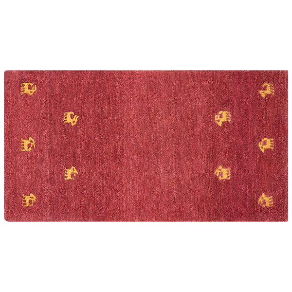 Teppich YARALI Rot 80 x 150 cm Wolle Gabbeh