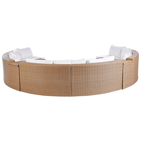 Lounge Set mit Tisch 9-Sitzer SEVERO Polyrattan Sandbeige