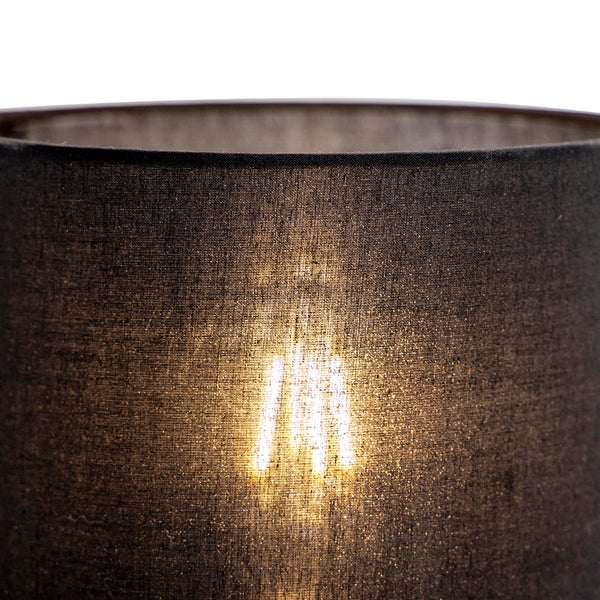Moderne schwarze Wandleuchte mit schwarzem Baumwollschirm - Stacca