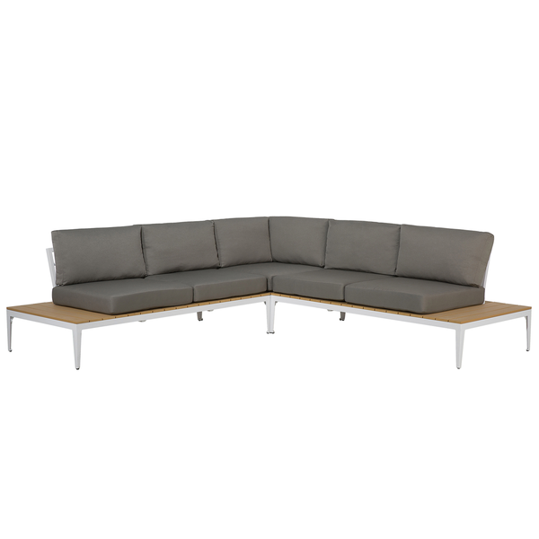 Garten Ecksofa mit Tisch 5-Sitzer POSITANO Grau