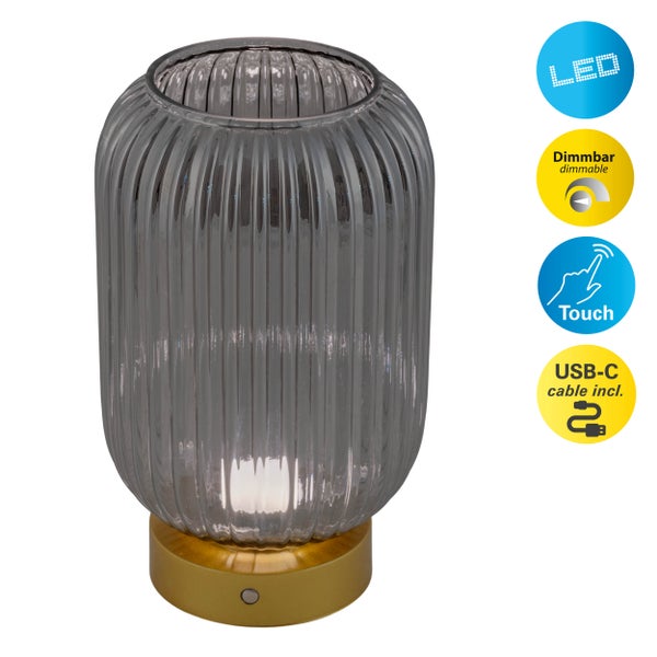 LED Tischleuchte, dimmbar, Touchfunktion, inklusive USB-C Kabel