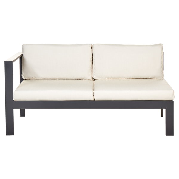 Garten Ecksofa mit Tisch 5-Sitzer MESSINA linksseitig Metall Beige