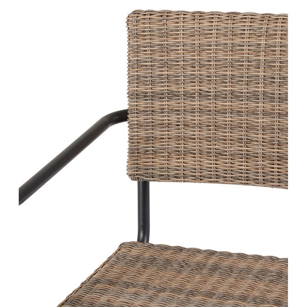 Camille Gartenstuhl Polyrattan schwarz, natur. 55 X 59 X 83 cm