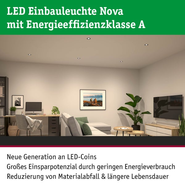 Paulmann Nova LED Einbauleuchten Set mit drei schwenkbaren LED Spots, dimmbar, RGBW, Zigbee fähig, für Smart Home Steuerung
