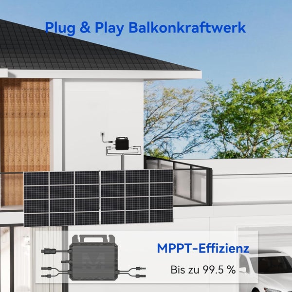 800W Marstek Micro - Inverter for Solar Modules: WiFi & Bluetooth Enabled, IP67 Waterproof, MPPT, App - Driven Plug & Play for Mini - PV