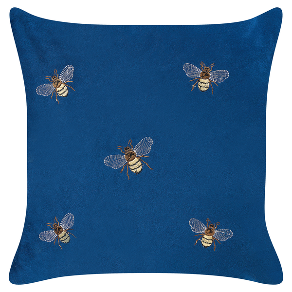 Dekokissen 2er Set TALINUM Samtstoff 45 x 45 cm Blau Tiermuster
