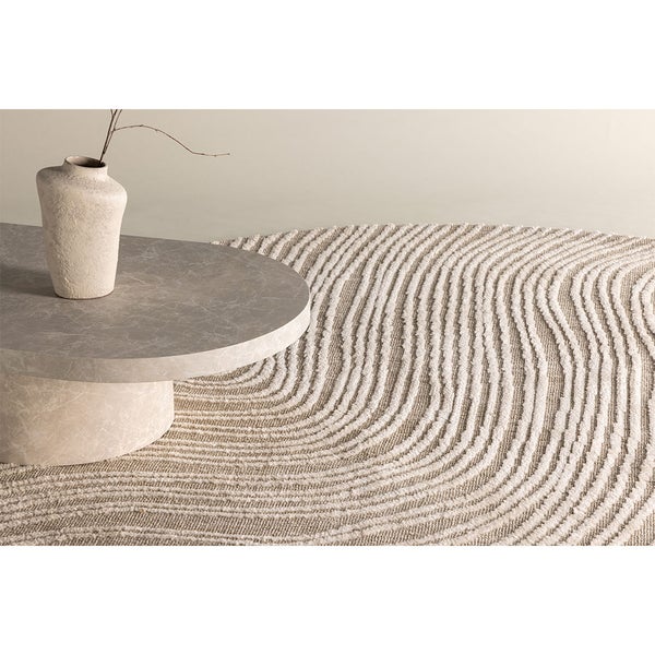 Melle Teppich Ø200cm Beige. 200 X 200 X 2 cm