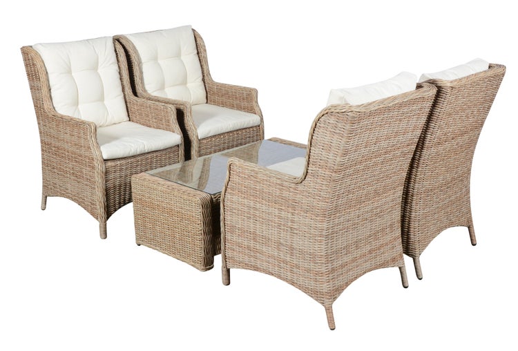 Gram Couchtisch Garten mit Glasplatte, natur. 111 X 56 X 41 cm