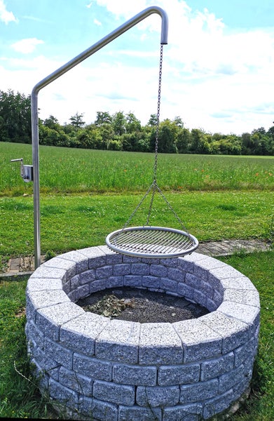 Libatherm Edelstahl-Grillgalgen 80 cm Ausleger 2m hoch Schwenkgrill
