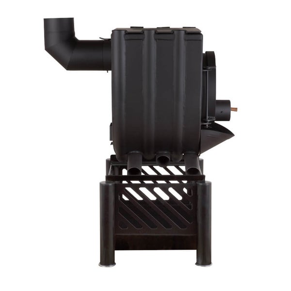 Holzofen mit Rauchrohr und Untergestell für den Innenbereich