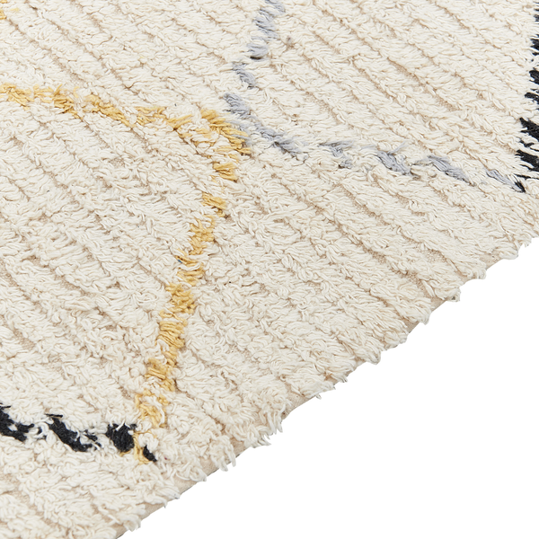 Teppich TEZPUR Beige 140 x 200 cm Baumwolle
