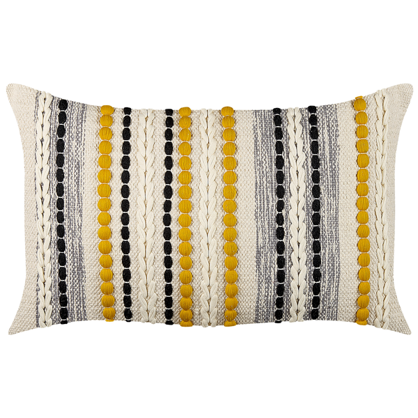Dekokissen 2er Set ARDISIA Baumwolle 40 x 60 cm Hellbeige Streifenmuster
