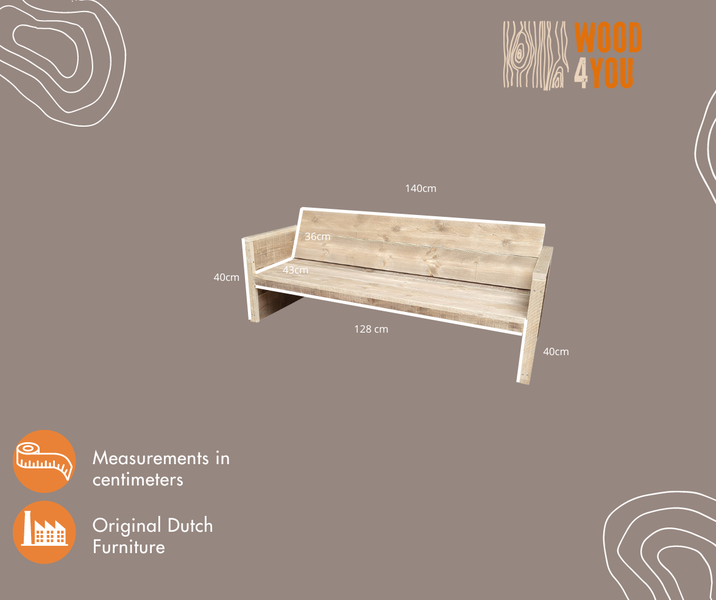 Wood4you - Gartenbank - Bausatz zum Selbermachen 140Lx72Hx63T