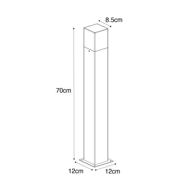 Moderne stehende Außenleuchte 70 cm dunkelgrau IP44 - Dänemark