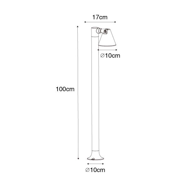 Moderner Außenpfosten rostbraun 100 cm IP44 verstellbar - Ciara
