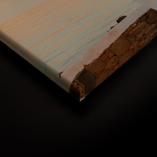Wandbild auf Leinwand mit Steinmauer Motiv, bedruckter Keilrahmen
