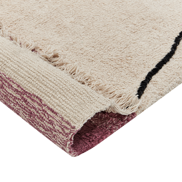 Teppich AFSAR Hellbeige 140 x 200 cm Baumwolle