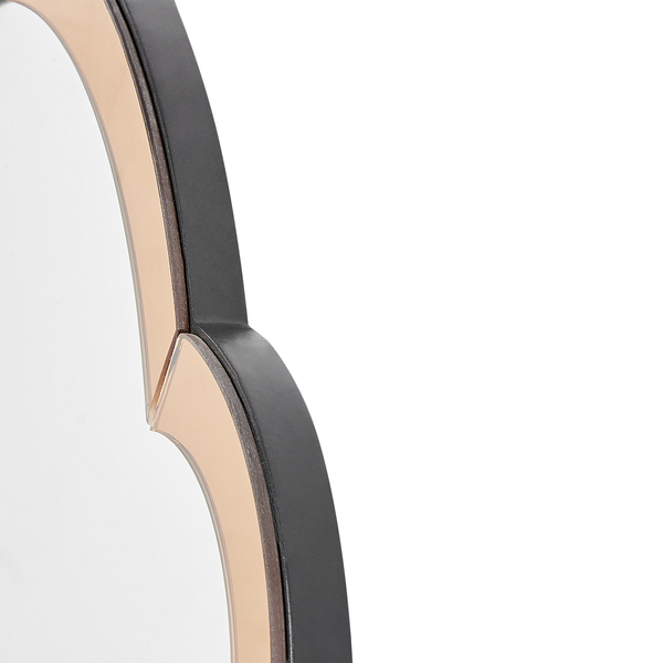 Detailansicht eines Spiegels mit geschwungenem Rahmen