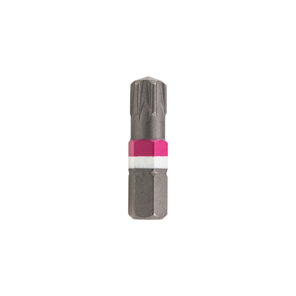 Torx-Bit aus Metall mit farbiger Markierung.