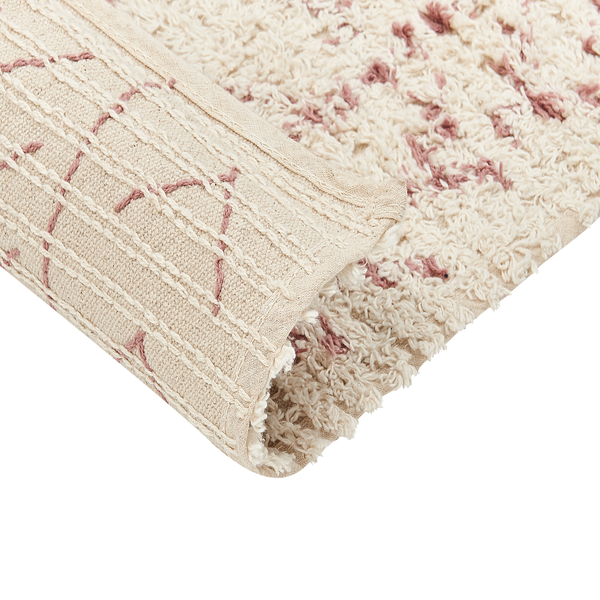 Teppich EDIRNE Beige 140 x 200 cm Baumwolle