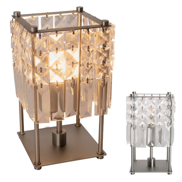 Tischleuchte mit Kristallglasbesatz