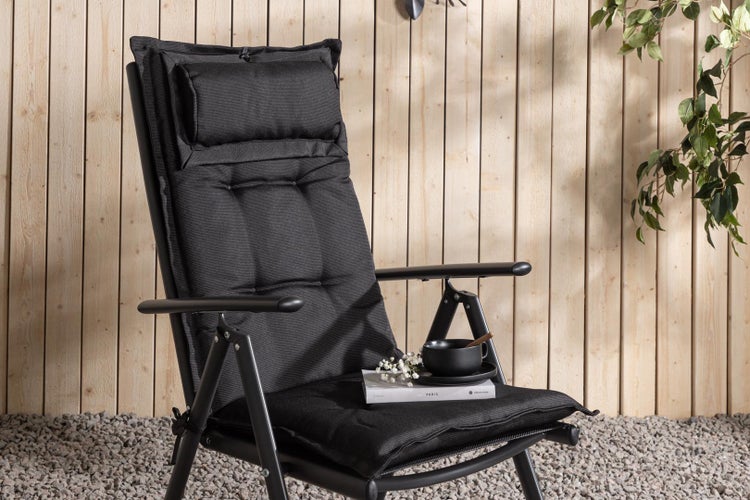 Cus Gartenkissen für 5 Pos. einstellbar schwarz. 41 X 94 X 6 cm