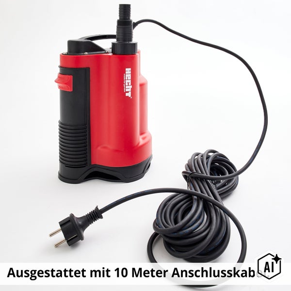 Hecht Tauchpumpe mit 10 Meter Anschlusskabel für den Garten