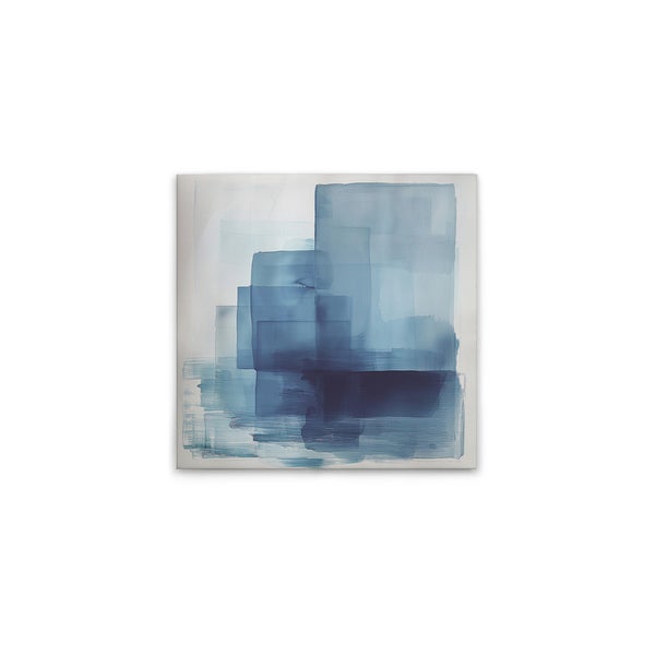 Abstraktes Wandbild mit blauem Farbverlauf