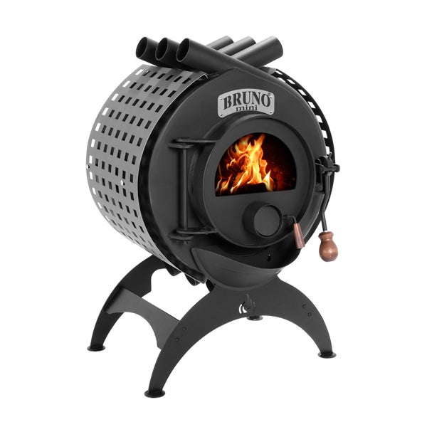 Bruno Mini Holzofen mit Flammen