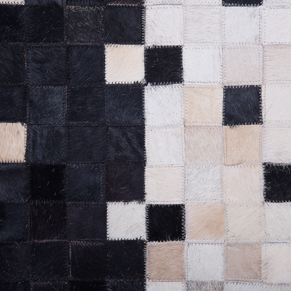 Teppich ERFELEK Schwarz 160 x 230 cm Echtleder