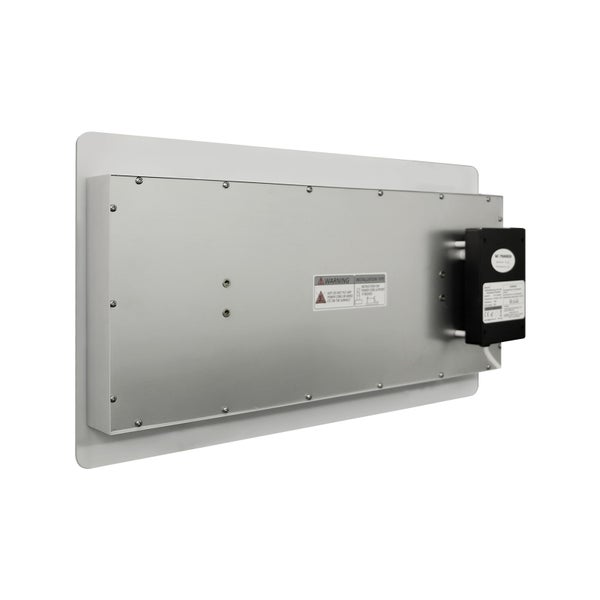 Rückansicht einer Heizplatte mit Montageelementen