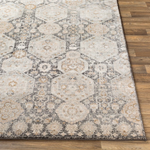 Vintage Orientalischer Teppich Schwarz/Beige 130x170 cm LOTUS