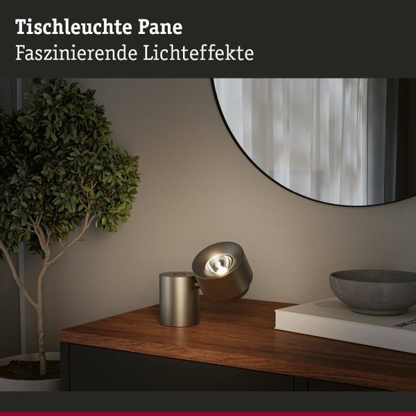 Tischleuchte mit warmweißem Licht, 2700 Kelvin und dreistufiger Touch Dimmfunktion per Berührungsschalter.