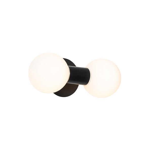 Moderne Wandleuchte schwarz IP44 2-flammig - Cederic