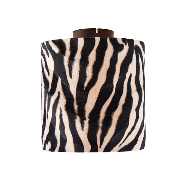 Deckenleuchte mattschwarzer Samtschirm mit Zebradesign 25 cm - Combi