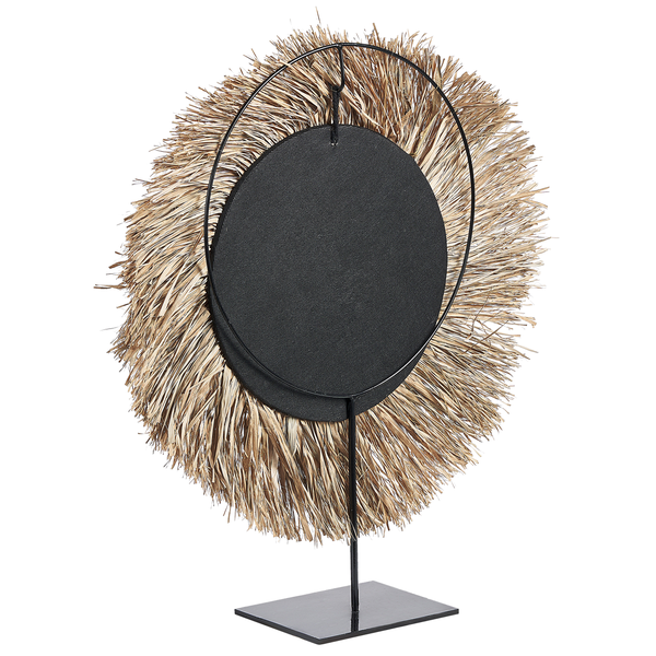 Dekorationsobjekt mit Stroh und Metallfuß